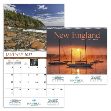 New England Wall Calendar - Spiral